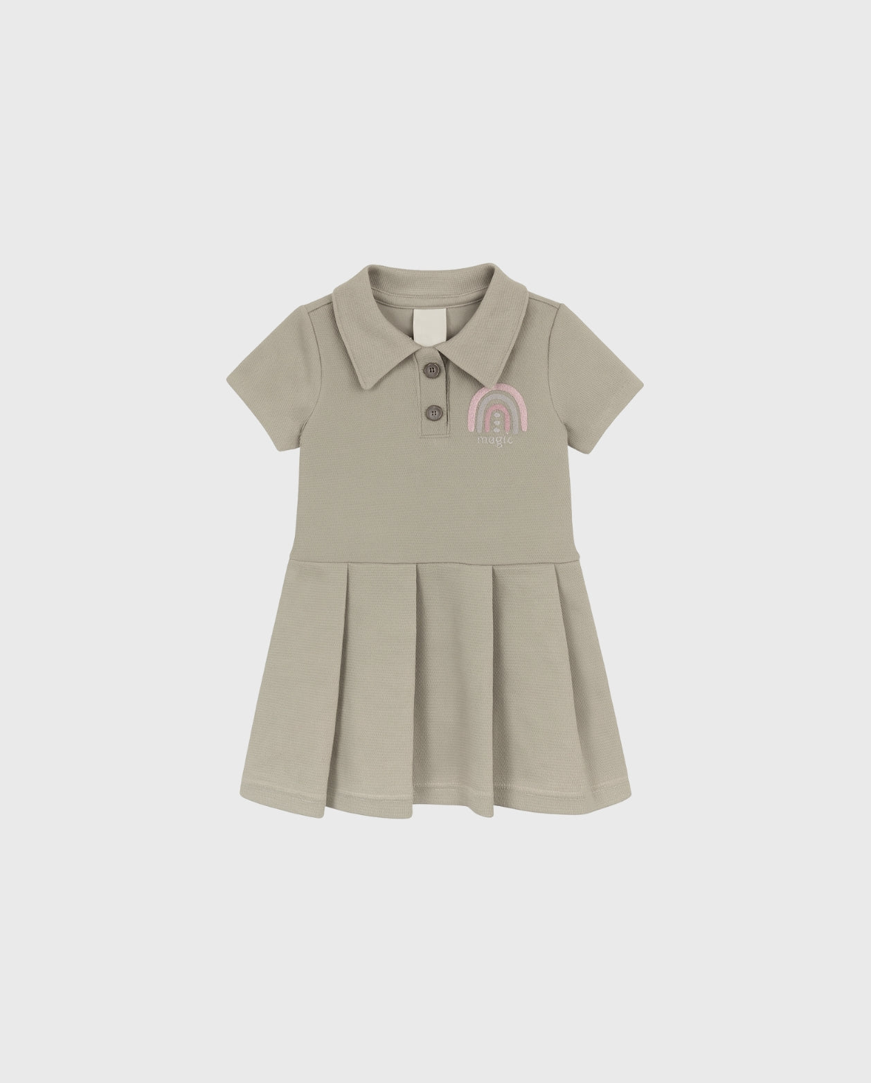 Vestido Cuello Prenses Arcoiris beige 