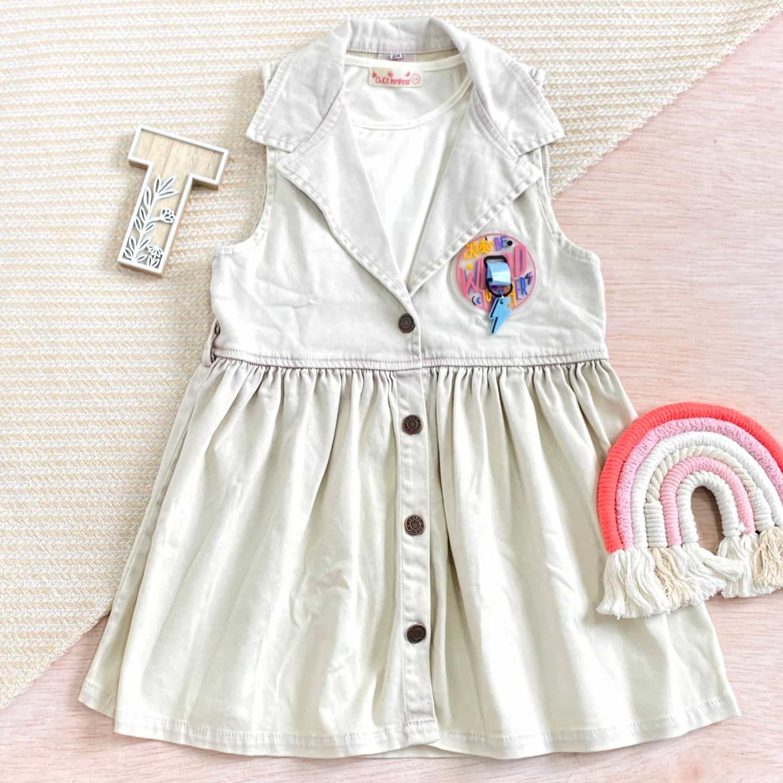 Vestido Detalle Botones beige