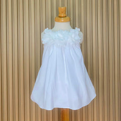 Vestido Detalle Flores blanco