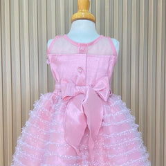 Vestido Detalle Tul Flores Rosa detalle