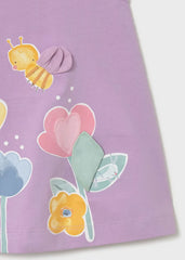 Vestido Estampado Flores Lila Mayoral detalle