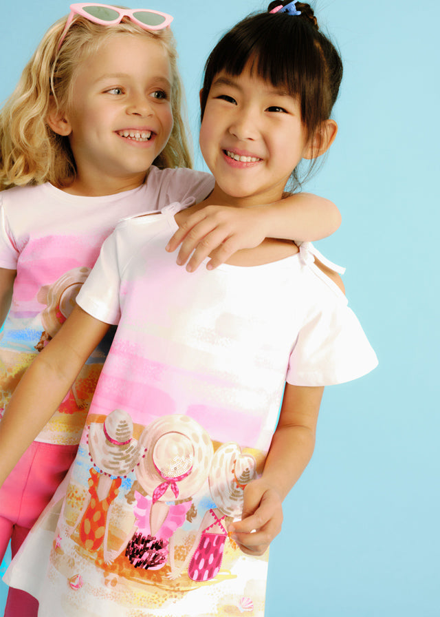 Vestido Estampado Playa Blanco Mayoral niña