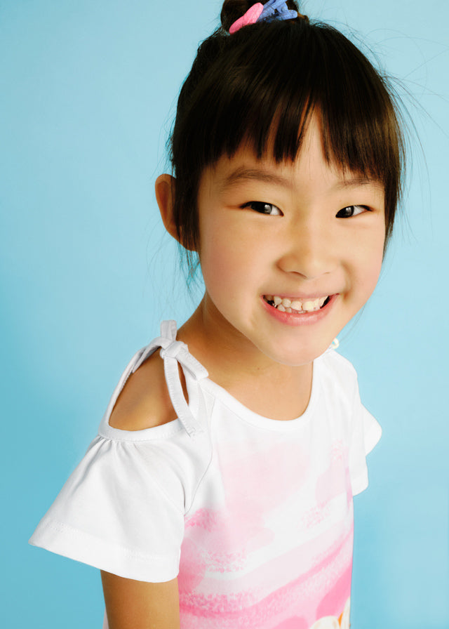 Vestido Estampado Playa Blanco Mayoral niña detalle