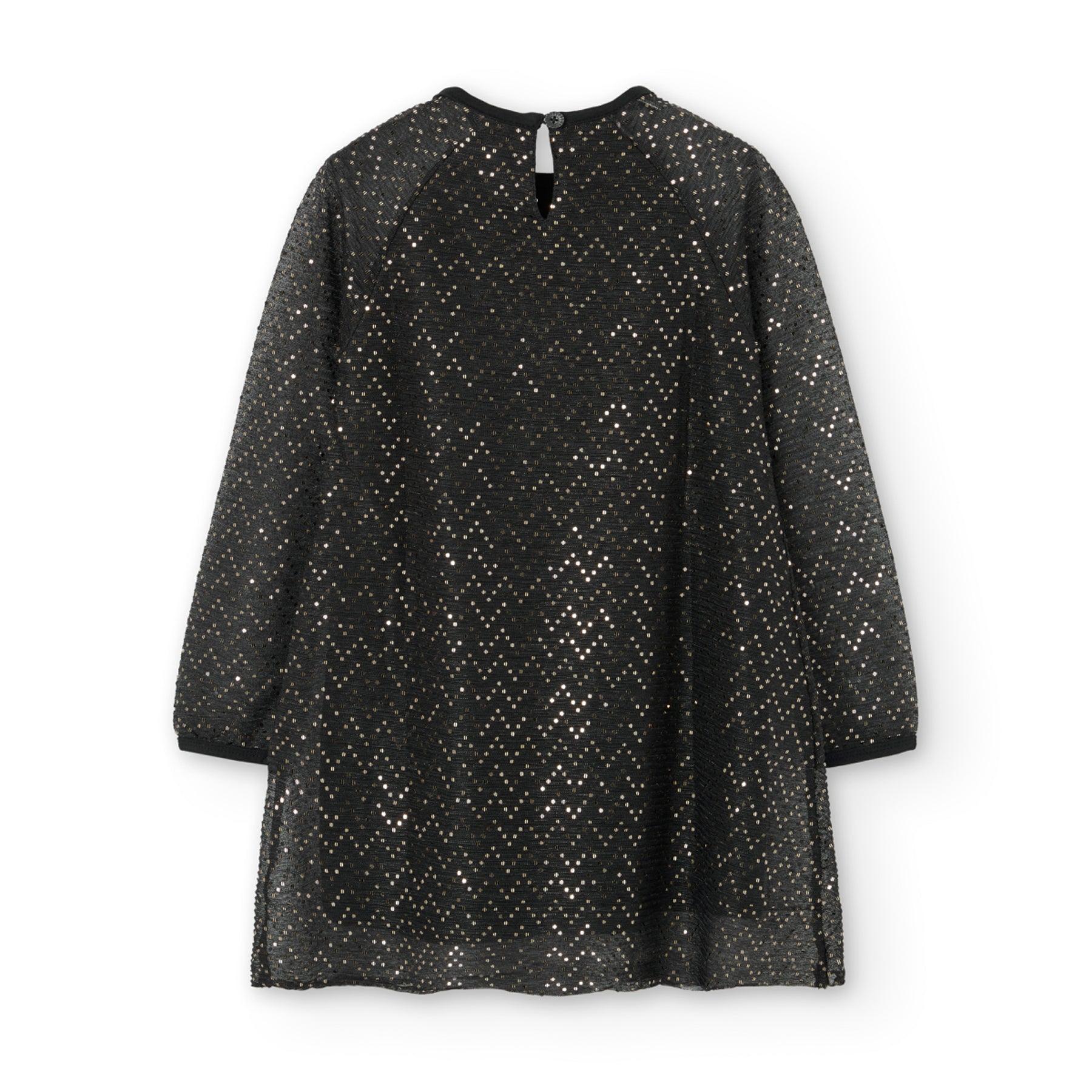 Vestido Lentejuelas Tul Negro Boboli diseño