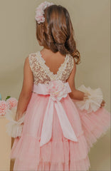 Vestido de fiesta rosa para niña