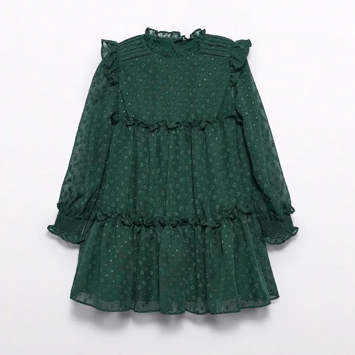 Vestido Manga Larga Resorte Verde Abel & Lula