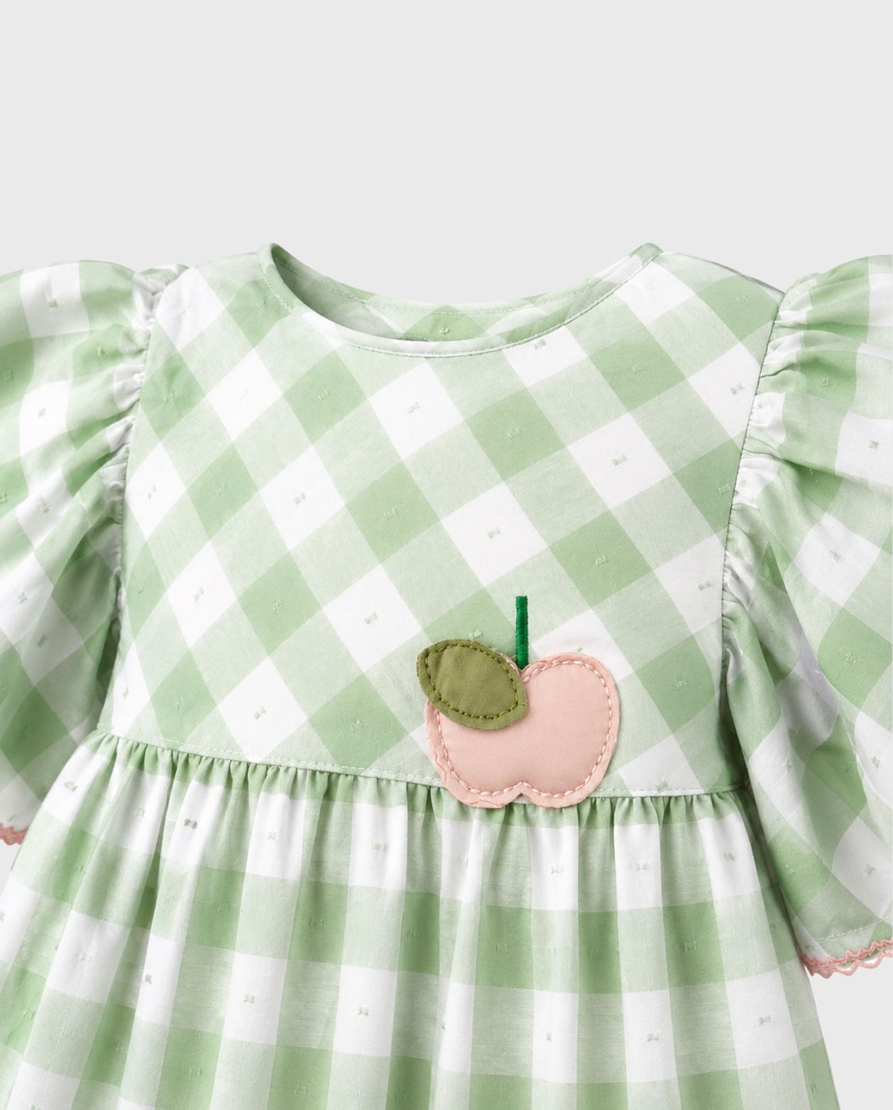 Vestido Manzana Cuadros Deolinda detalle