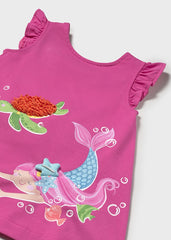 Vestido Sirena Fucsia Mayoral detalle