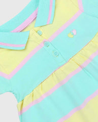 Vestido Tipo Polo Rayas Menta Bebe Detalles