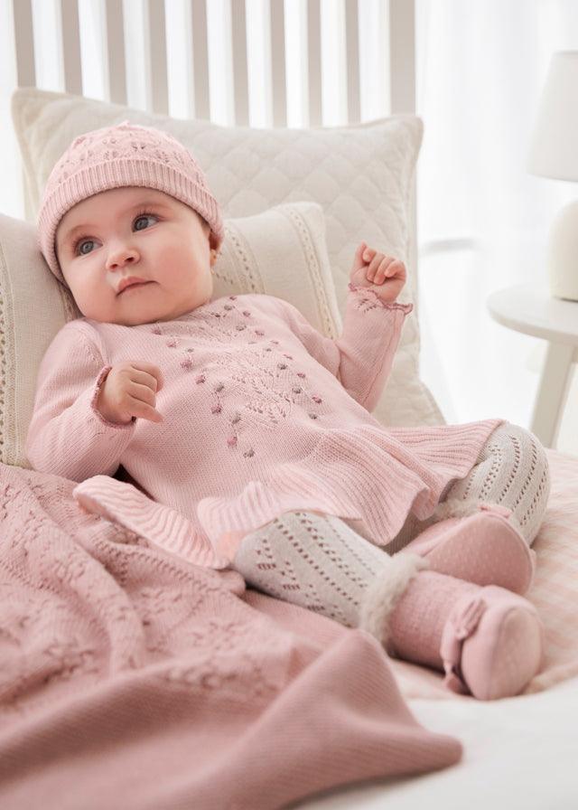 Vestido Tricot Con Gorro Rosa Mayoral bebe