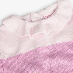 Vestido Tricot Cuello rosa Boboli detalle