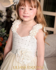 Vestido Valiente Lentejuelas Beige detalle
