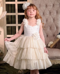 Vestido Valiente Lentejuelas Beige
