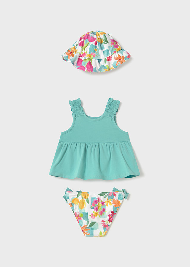 Vestido de Baño Flores Azul Mayoral diseño