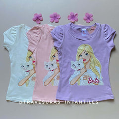 Camiseta Estampada Barbie Gatito