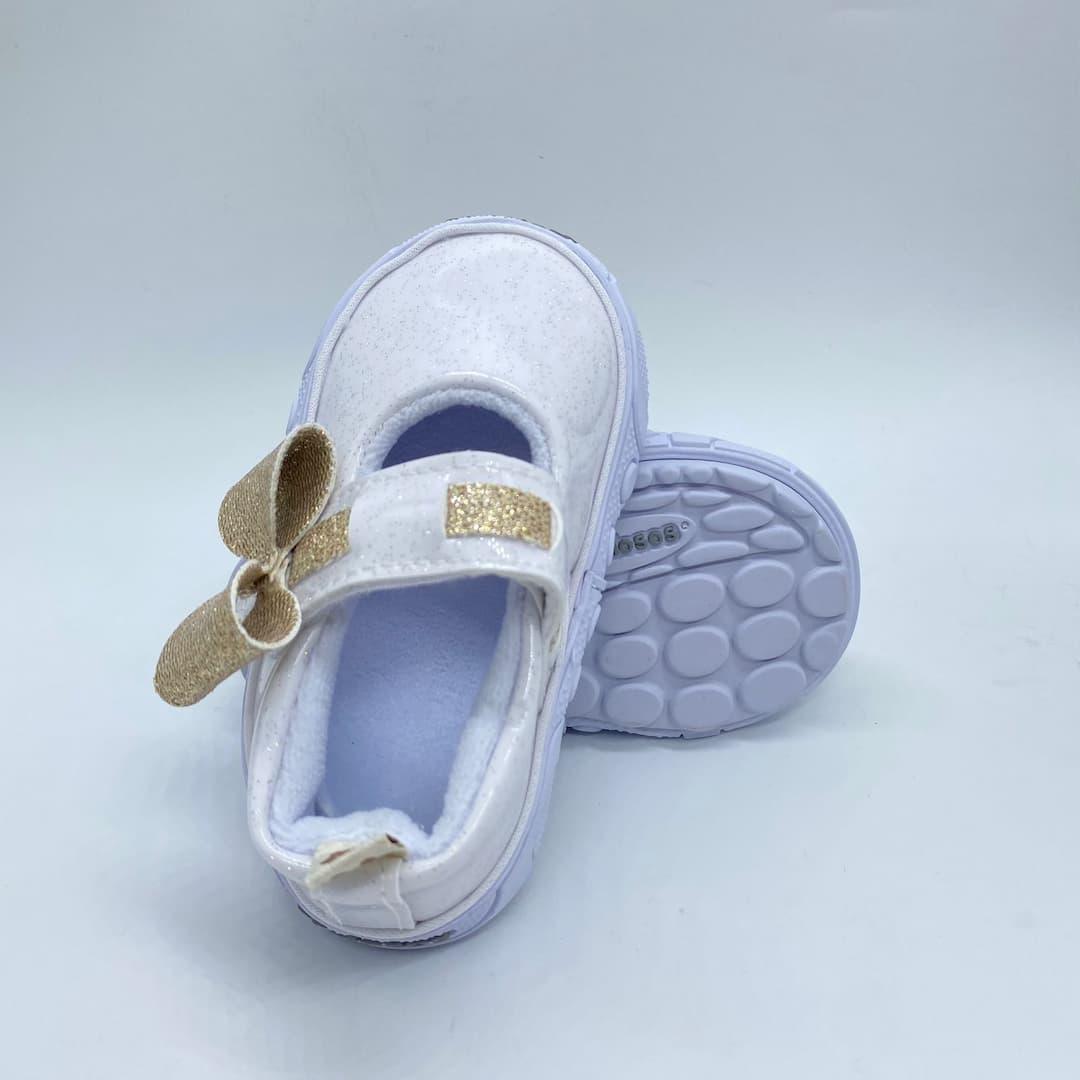 Tenis Brillo Moño Dorado Melosos Suela