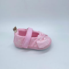 Baletas Sin Suela Moño Ojalillo Rosa Melosos Velcro