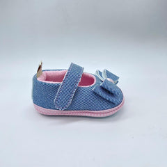 Baletas Sin Suela Moño Azul Rosa Melosos Velcro