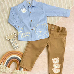 Conjunto 2 Piezas Pantalón Oso Azul