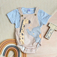 Conjunto 2 Piezas Body Bebé Niño Jirafa Rayas