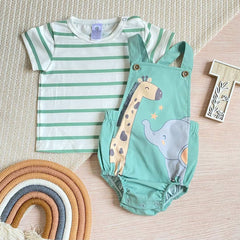 Conjunto 2 Piezas Body Bebé Niño Jirafa Camiseta