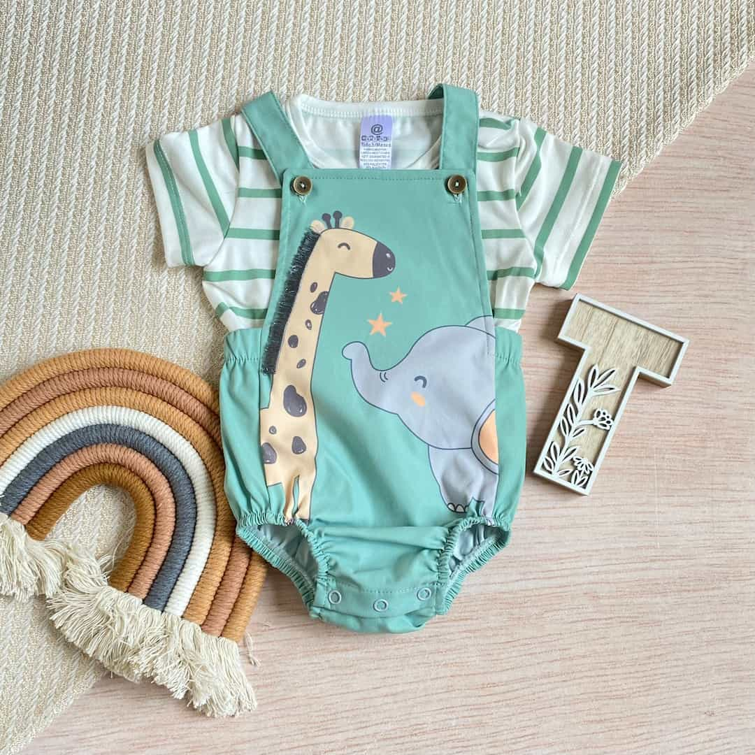 Conjunto 2 Piezas Body Bebé Niño Jirafa