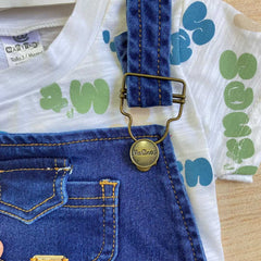 Conjunto 2 Piezas Body Denim Bebé Niño Detalle