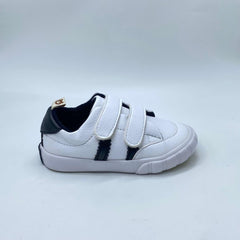 Tenis Velcro Blanco Detalle Negro Melosos Velcro