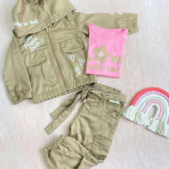 Conjunto 3 Piezas Chaqueta Corazón Pantalón