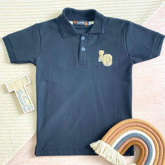 Polo Para Niño Detalle Bordado Negro