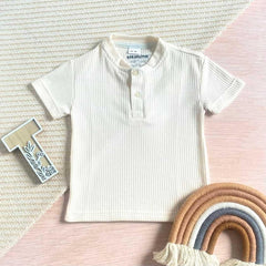 Camiseta Detalle Botones Beige