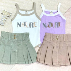 Conjunto Falda Plisada Nature Surtido