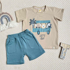 Conjunto Para Bebé Niño Bermuda Safari