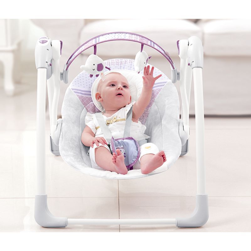 Columpio Eléctrico Deluxe Portátil Elefante Lila estimulación