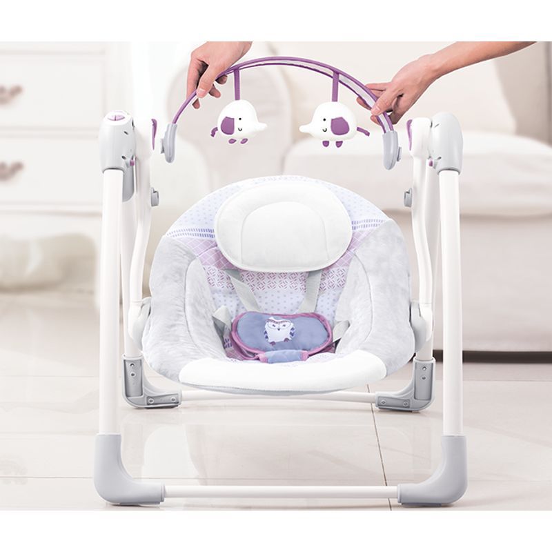 Columpio Eléctrico Deluxe Portátil Elefante Lila diseño