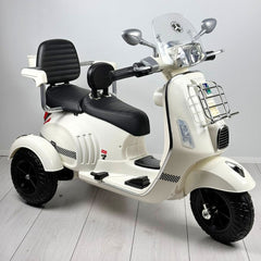 Moto Montable Recargable 2 Puestos Vespa Blanco