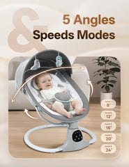 Silla Para Bebé Eléctrica Vibradora Buho Gris