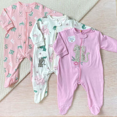 Set 3 Pijamas Estampado Animales Rosa