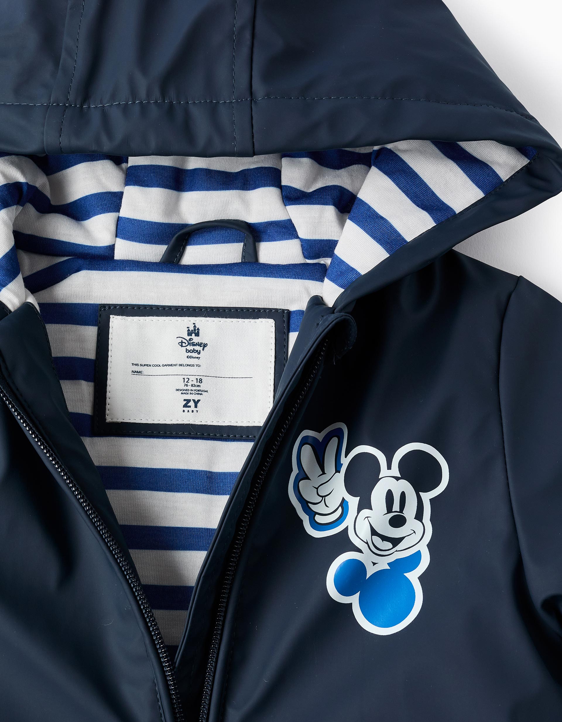 Gráfico frontal de Mickey en chaqueta navy