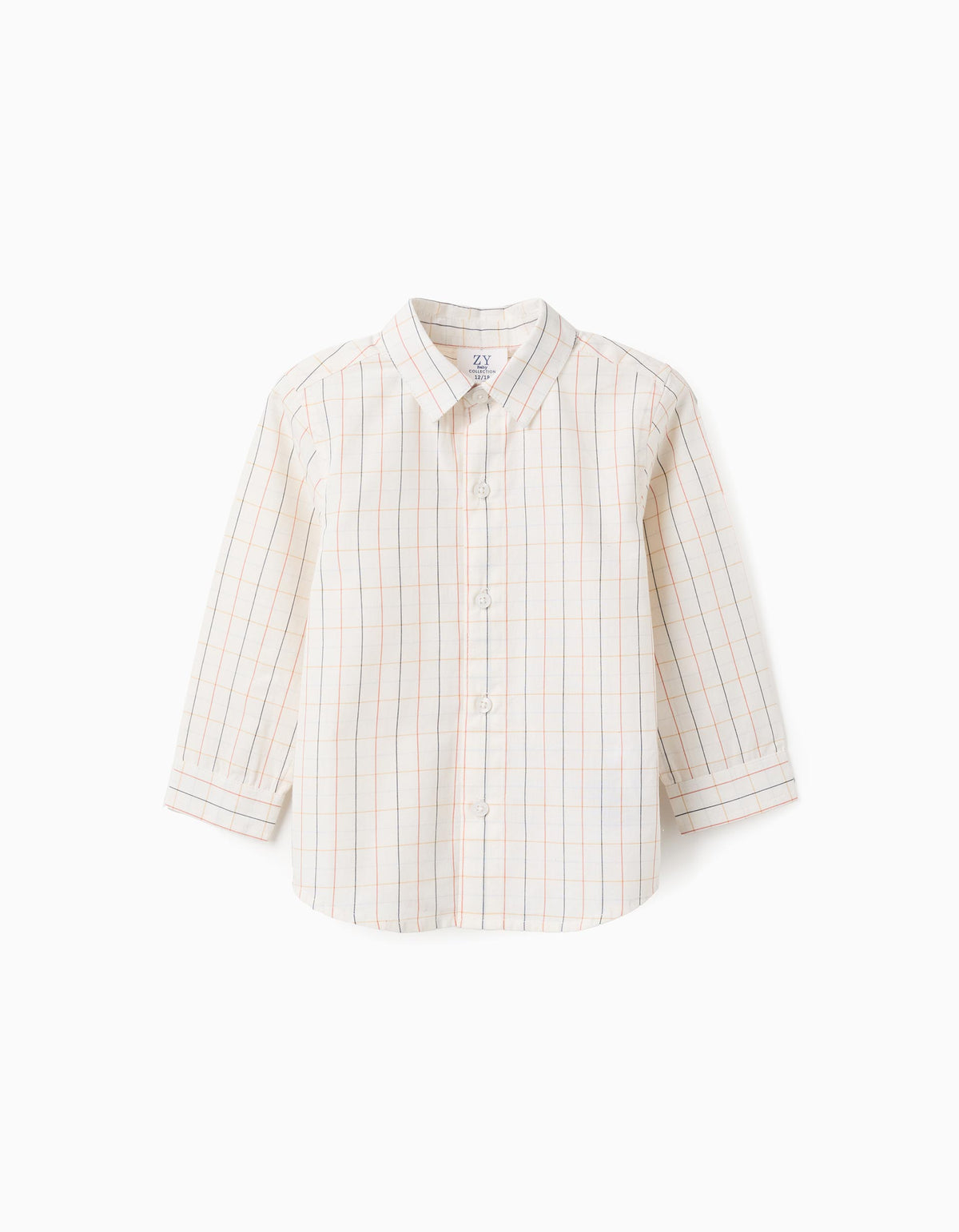 Camisa Manga Larga Cuadros Beige Zippy