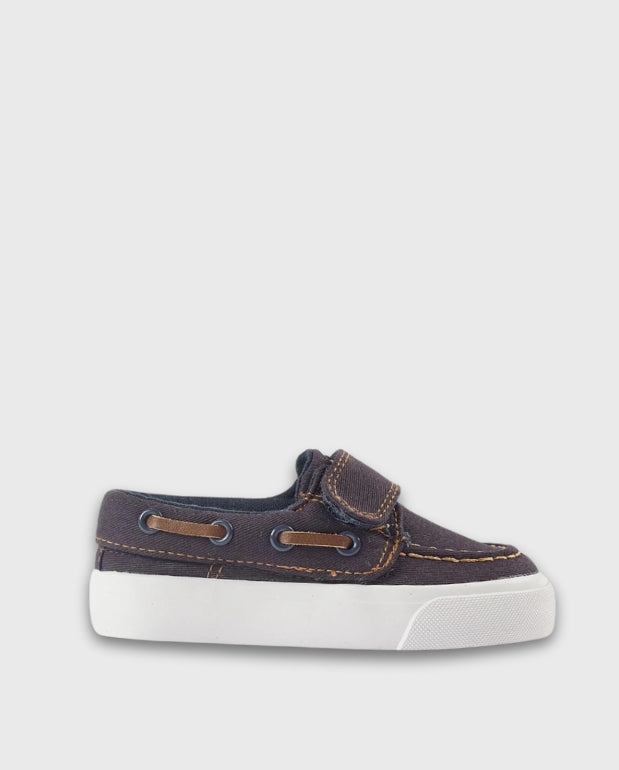 Mocasines Con Velcro Denim Oscuro Zippy Nautica