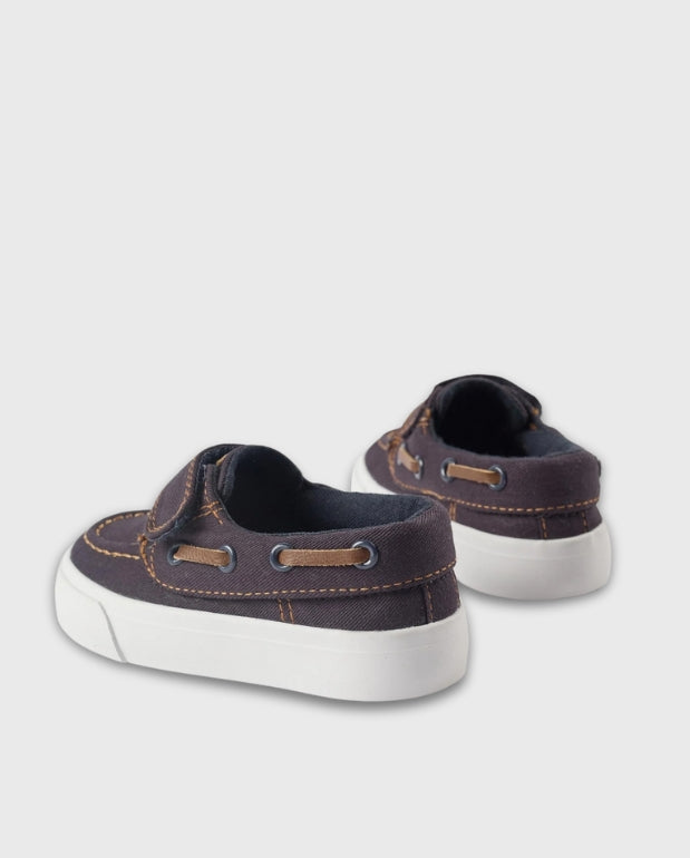 Mocasines Con Velcro Denim Oscuro Zippy Azul