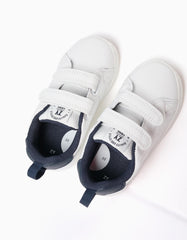 Tenis Velcro Blanco Detalle Navy Zippy estilo