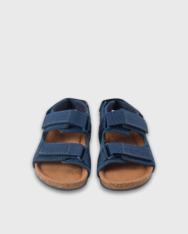 Sandalia Piel Velcro Azul Zippy Blue