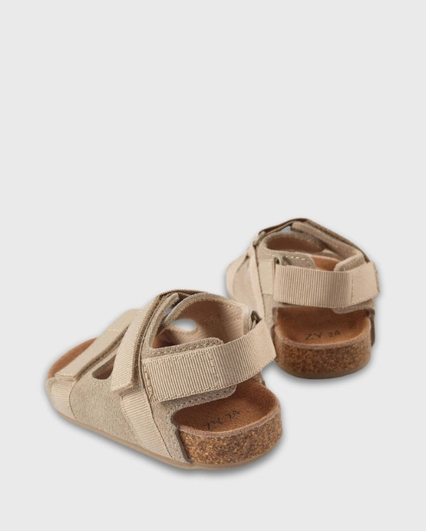 Sandalia Piel Velcro Beige Zippy Verano