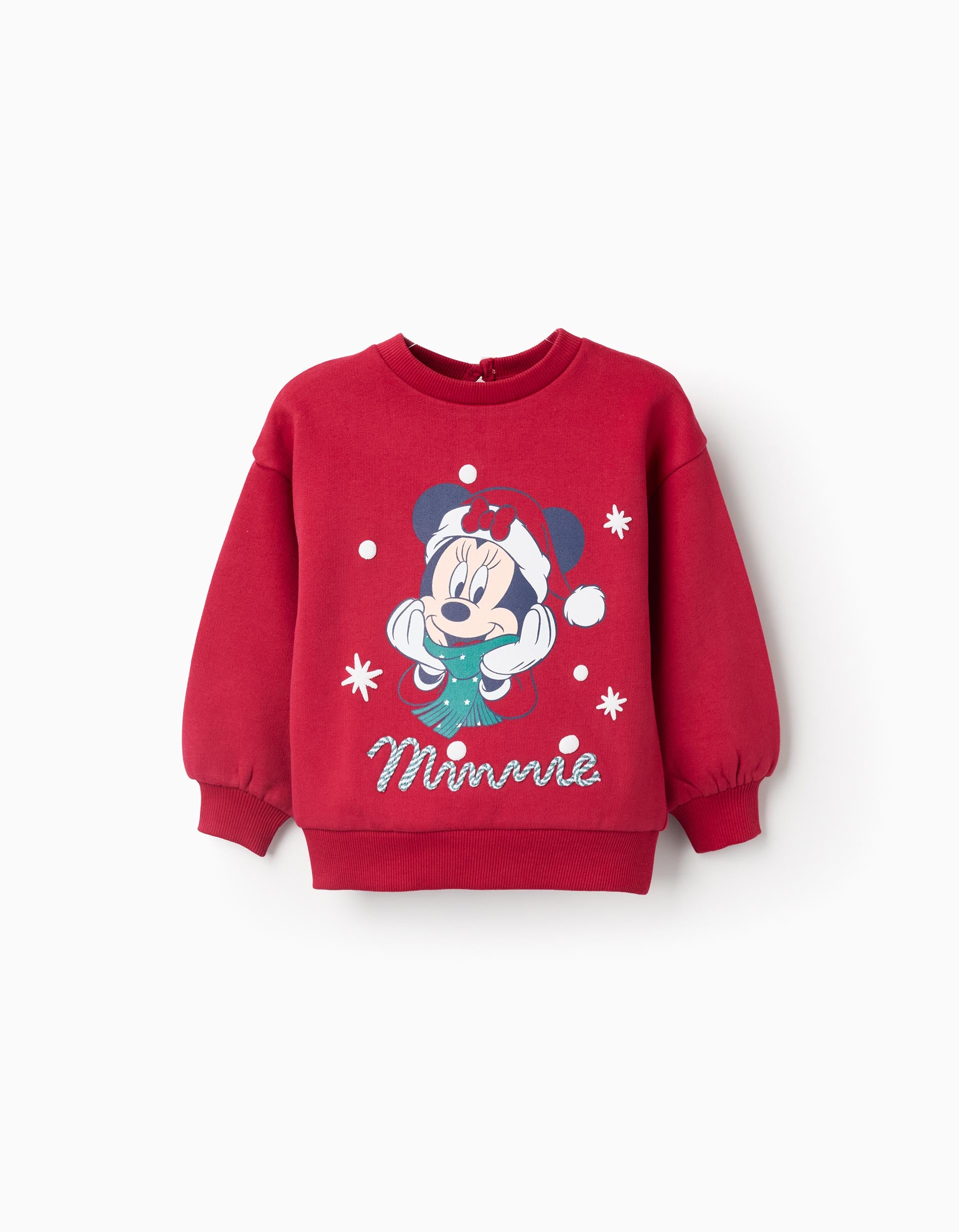 Saco navideño rojo con estampado de Minnie Mouse para bebé
