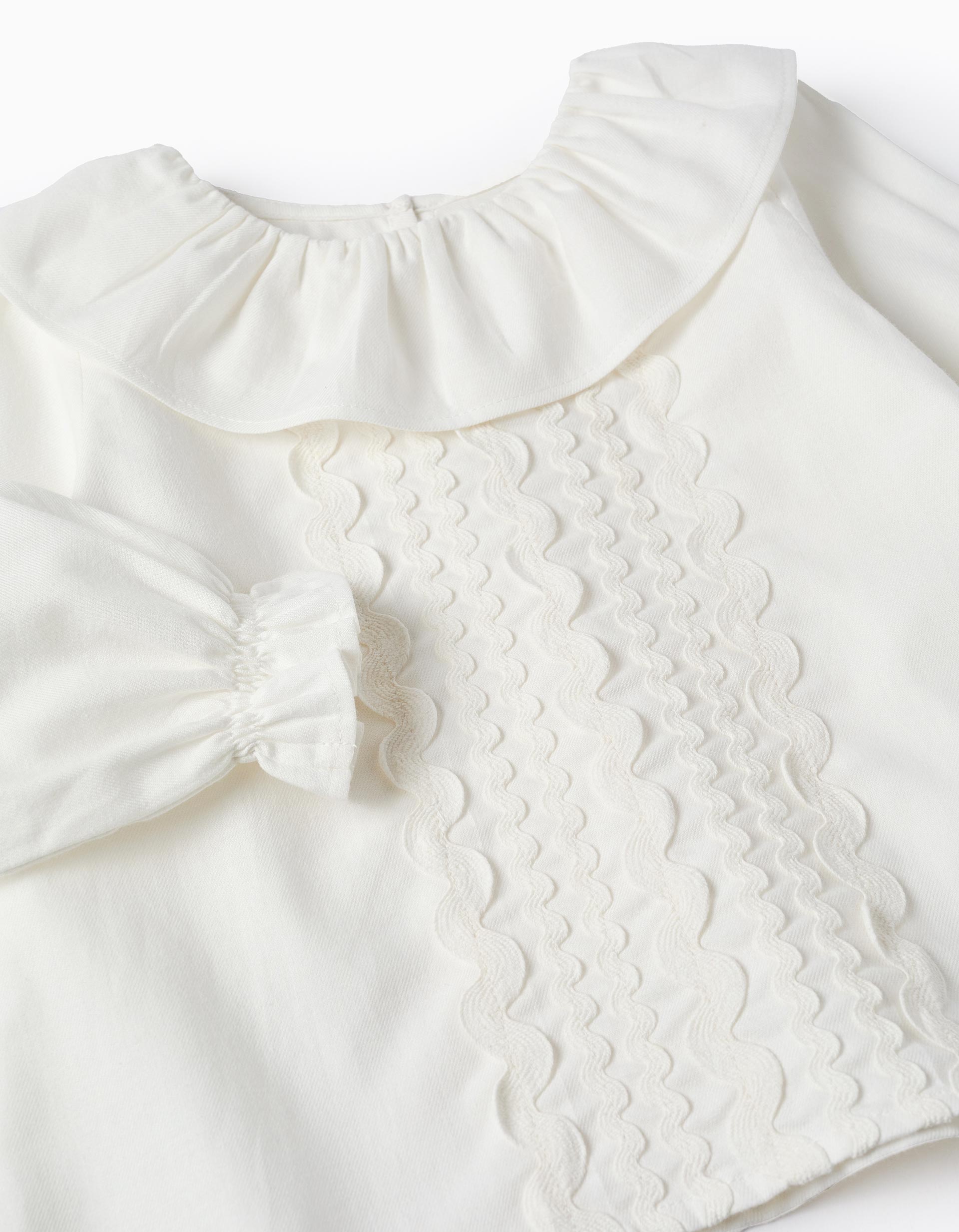 Blusa Manga Larga Cuello Beige Zippy detalle