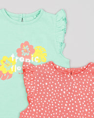 Set 2 Blusas Tropical Flowers