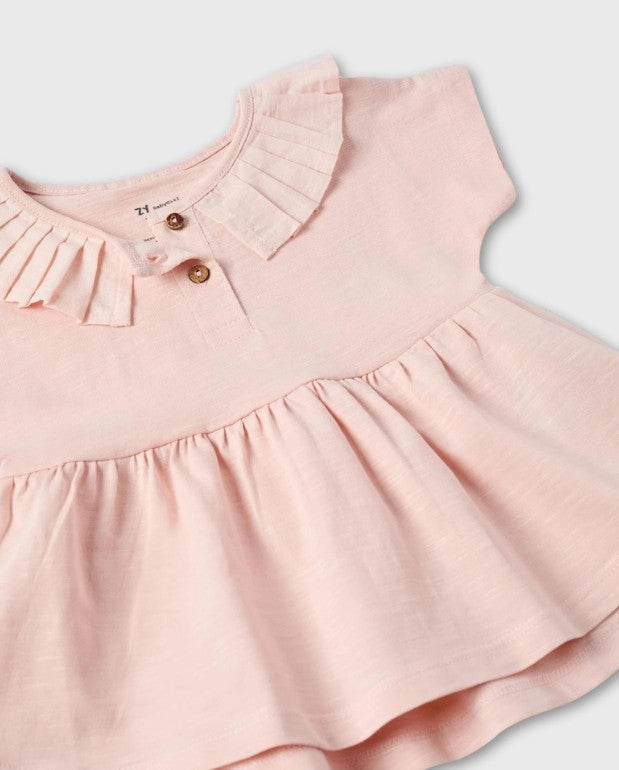 Blusa Cuello Plisado Rosa Zippy Moda