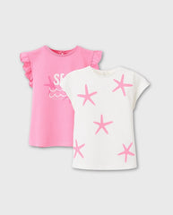 Set 2 Blusas Volantes Estrellas Rosa Zippy